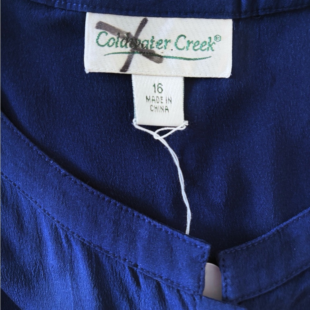 Coldwater Creek Royal Blue Blouse - Picture 3 of 3
